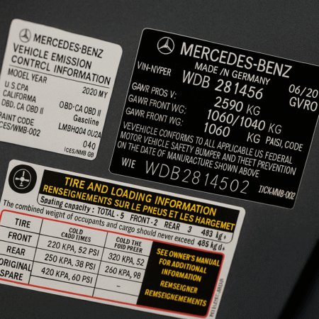 VIN-наклейки на автомобили Mercedes-Benz: требования и оформление